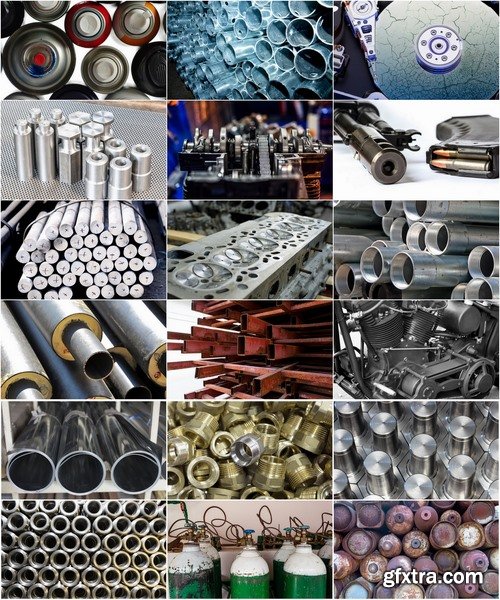 Collection of various metal products nut pipe gas cylinder engine tin 25 HQ Jpeg