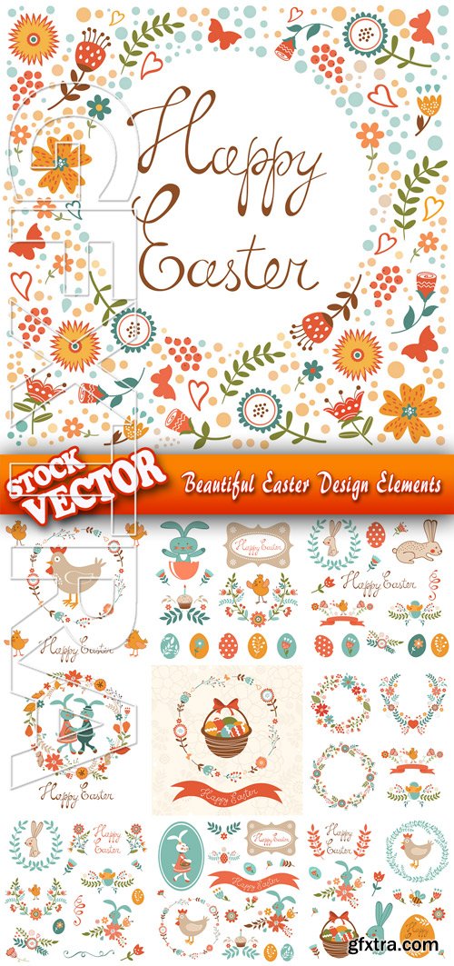 Stock Vector - Beautiful Easter Design Elements