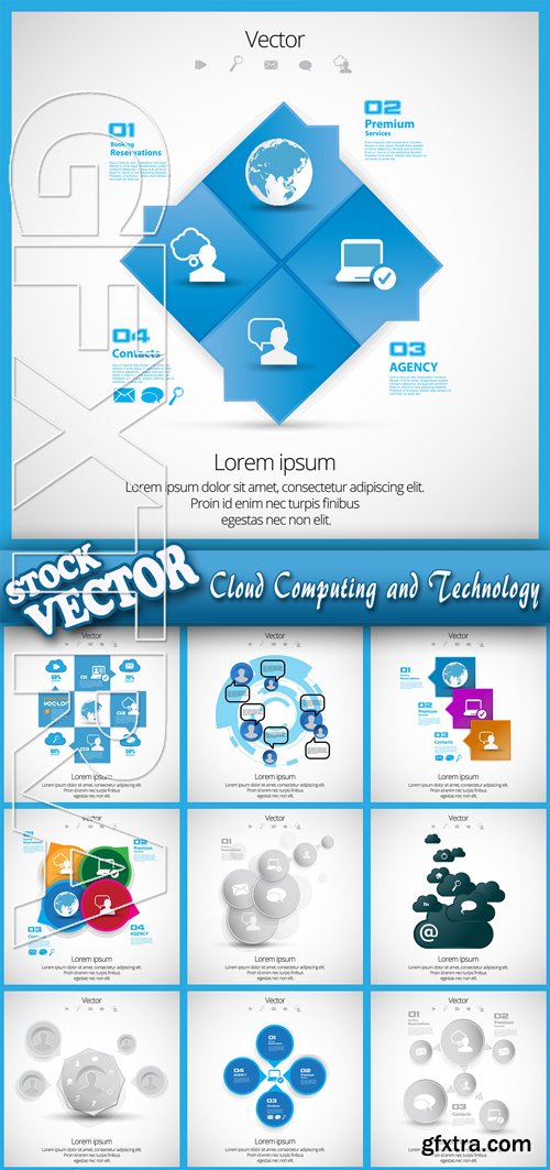 Stock Vector - Cloud Computing and Technology