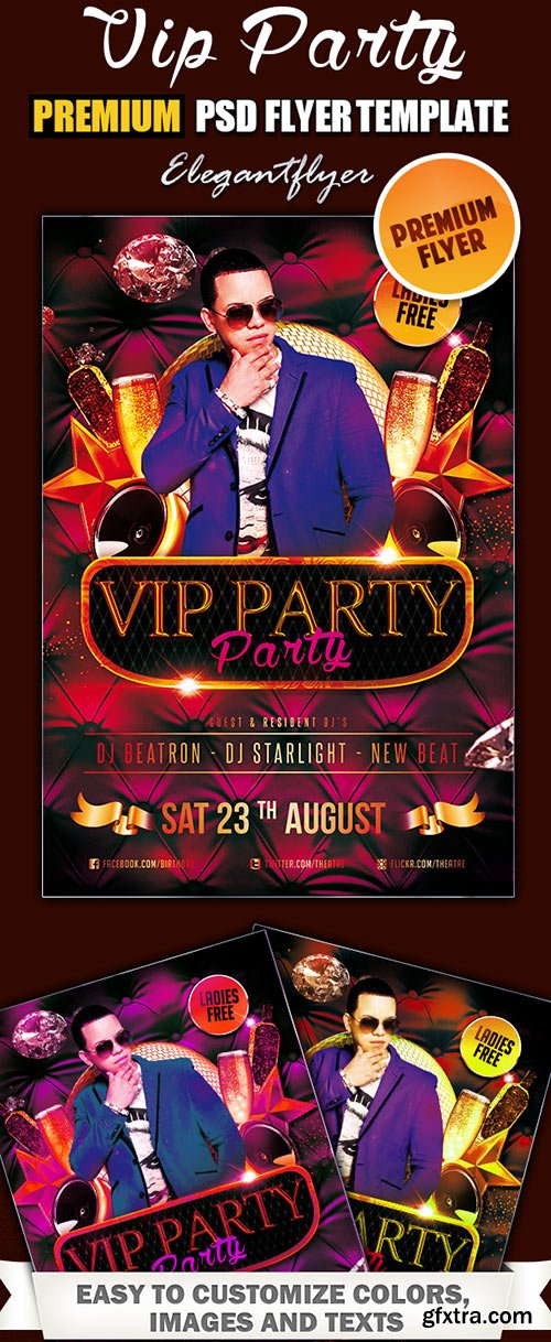 VIP Party Premium PSD Flyer + Facebook Cover