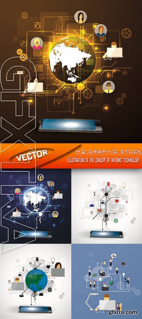 Stock Vector - illustration of the concept of Internet technology