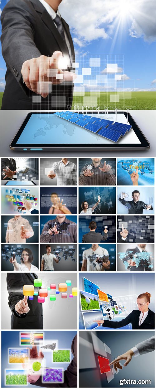 People and modern technology - collection of stock photos