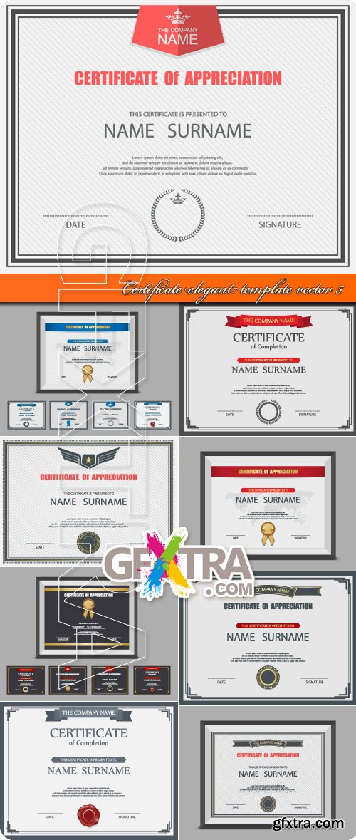 Certificate elegant template vector 5