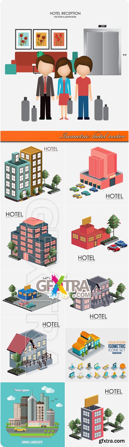 Isometric hotel vector