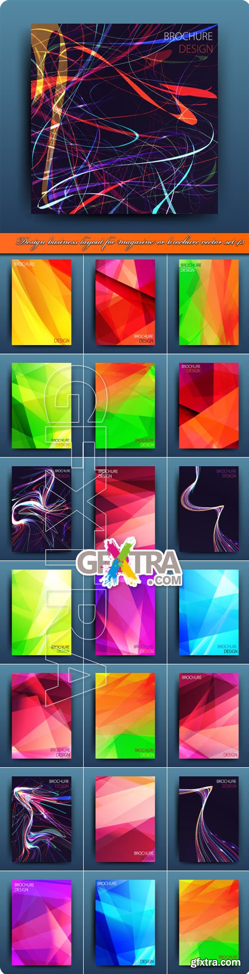 Design business layout for magazine or brochure vector set 43