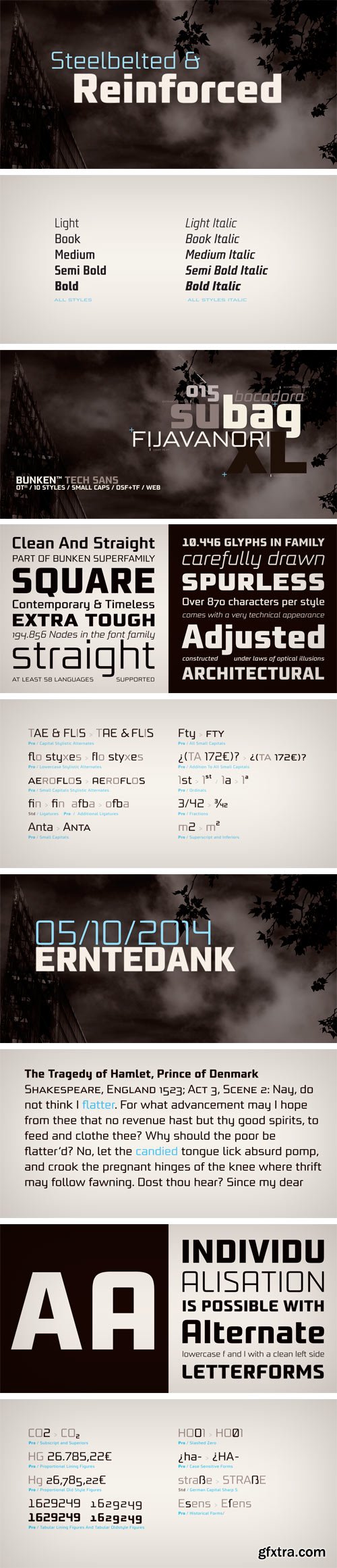 Bunken Tech Sans Font Family - 22 Fonts $951