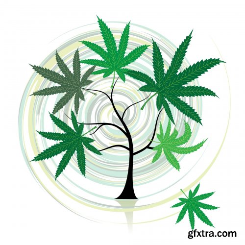 Collection of vector image marijuana-cannabis 25 Eps