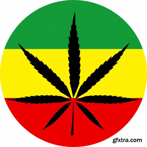 Collection of vector image marijuana-cannabis 25 Eps