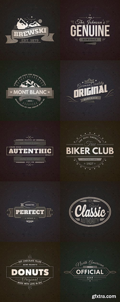 AI & EPS 10 Retro Vintage Badges Vol.2