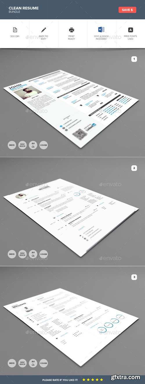 GraphicRiver - Clean Resume Bundle