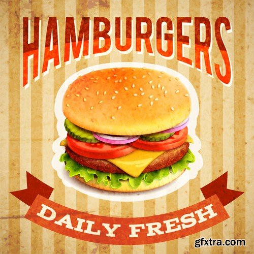 Stock Vectors - Fast Food 7, 25xEPS