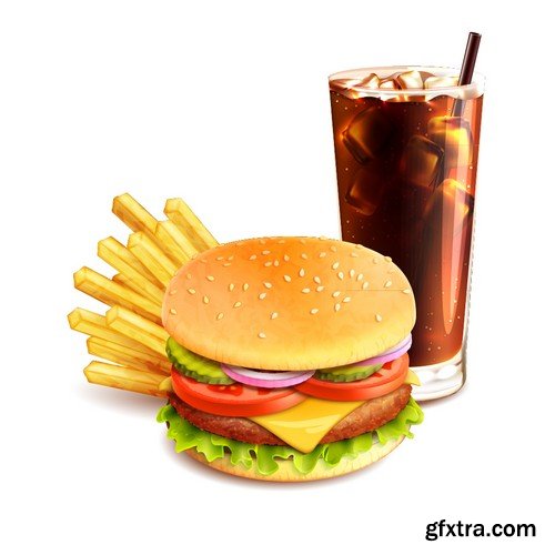 Stock Vectors - Fast Food 7, 25xEPS