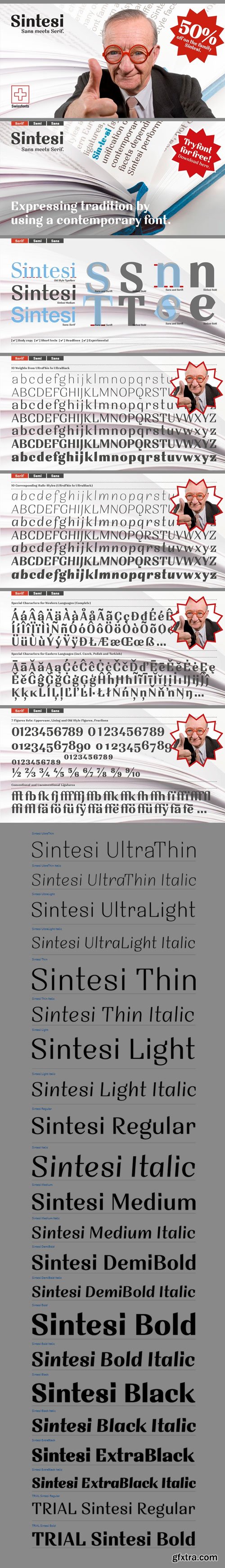 Sintesi - Sans meets Serif 22xOTF $199