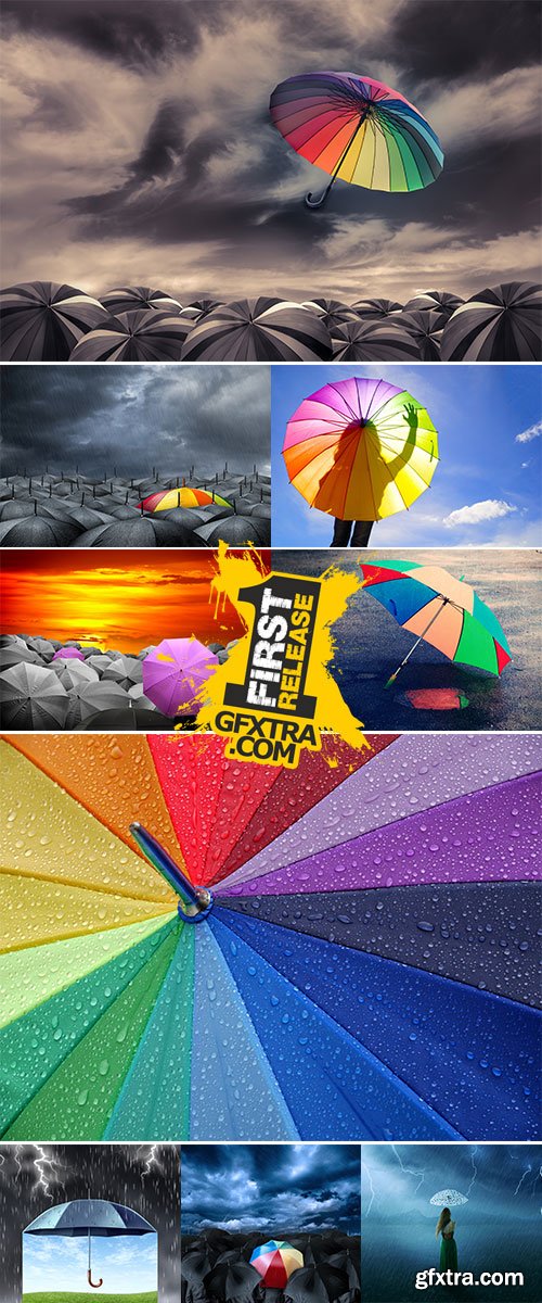 Stock Photo Umbrella on a rainy day