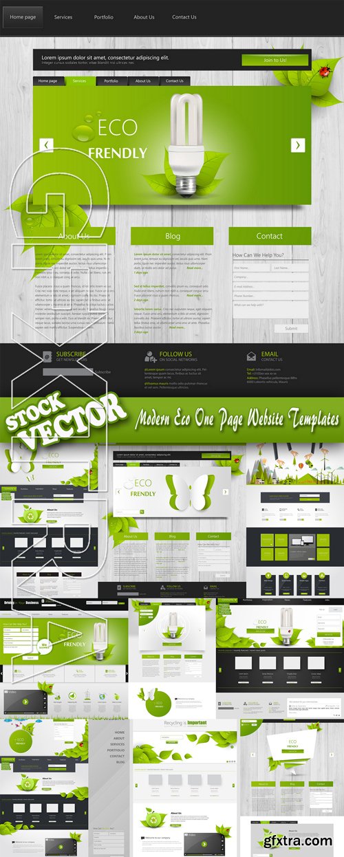 Stock Vector - Modern Eco One Page Website Templates