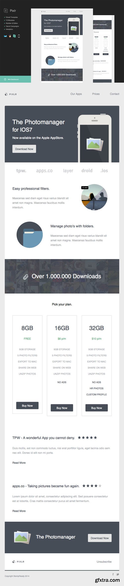 Pixlr Email Template + Builder - CM 34603