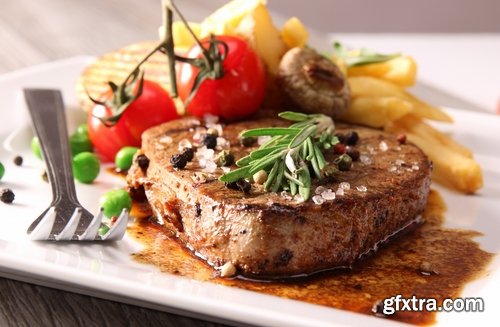 Collection of delicious steak grilled meat with spices 25 HQ Jpeg