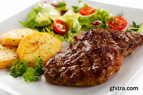 Collection of delicious steak grilled meat with spices 25 HQ Jpeg