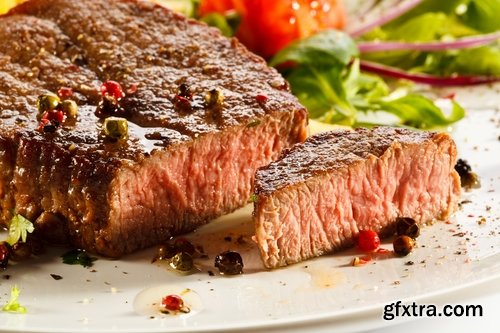 Collection of delicious steak grilled meat with spices 25 HQ Jpeg