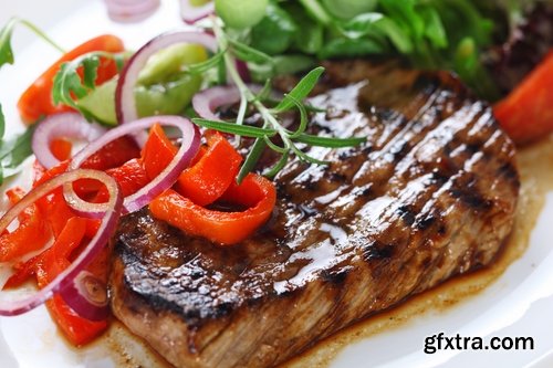 Collection of delicious steak grilled meat with spices 25 HQ Jpeg