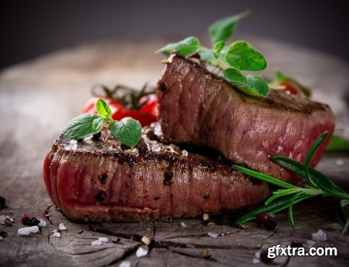 Collection of delicious steak grilled meat with spices 25 HQ Jpeg