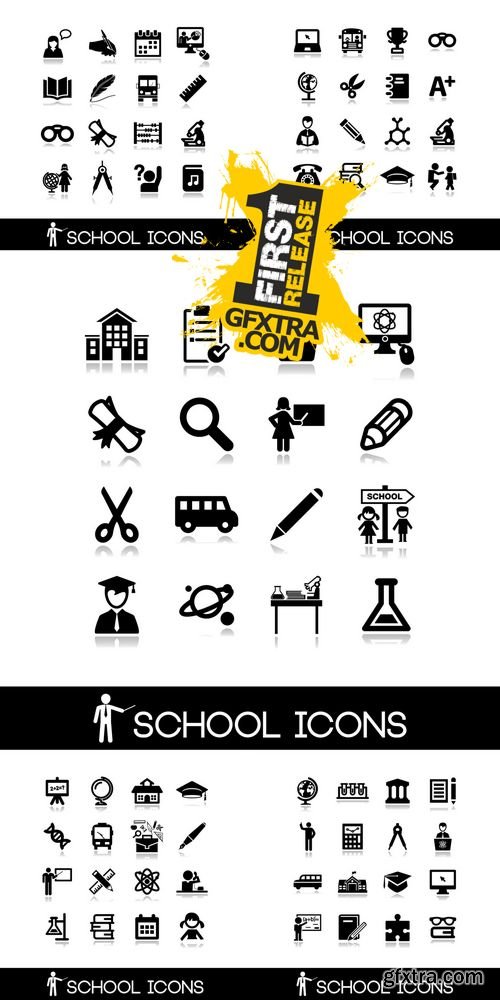 Vector - School Icons Set 1