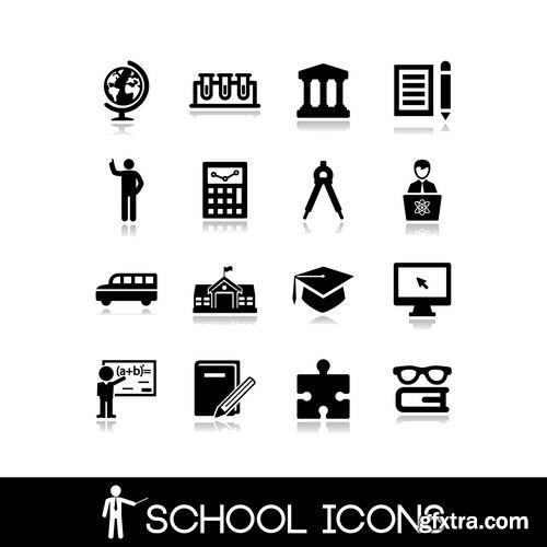 Vector - School Icons Set 1