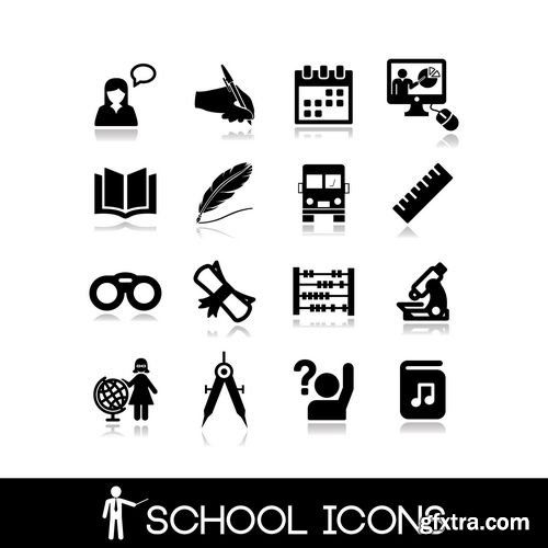 Vector - School Icons Set 1