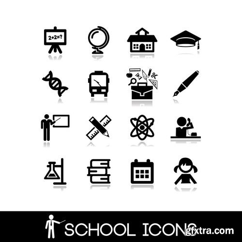 Vector - School Icons Set 1