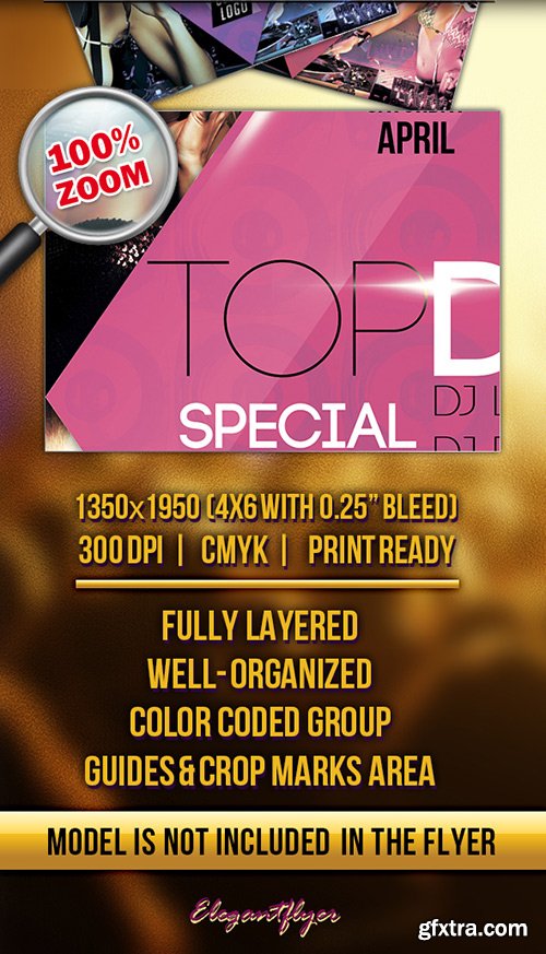 Top DJS Special Party 2 Flyer PSD Template + Facebook Cover