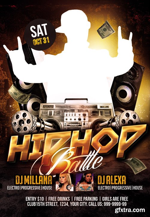 Hip Hop Battle – Club Flyer PSD Template