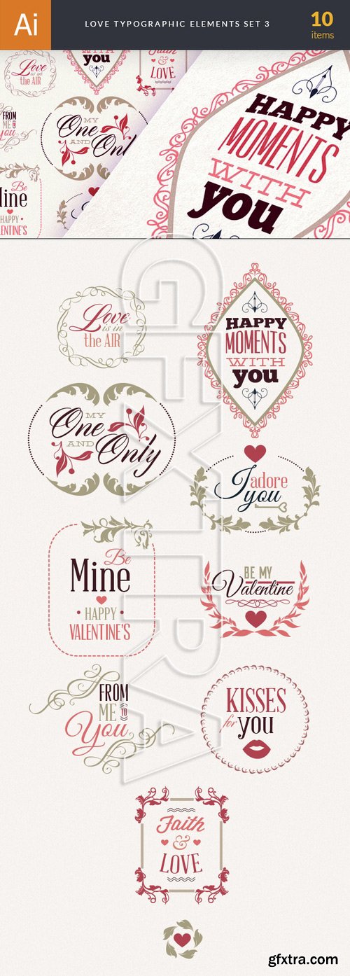 Vector Love Typography Set#2