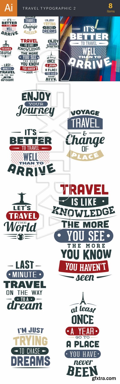 Vector Travel Typographic Elements#2