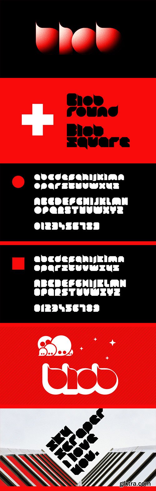Blob - Simple Geometric Shaped Typeface 2xOTF $41