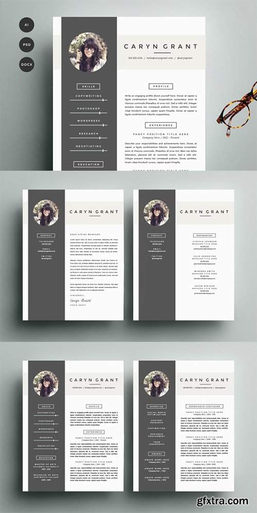 CM - Resume Template 4 Pack | CV Template 140531