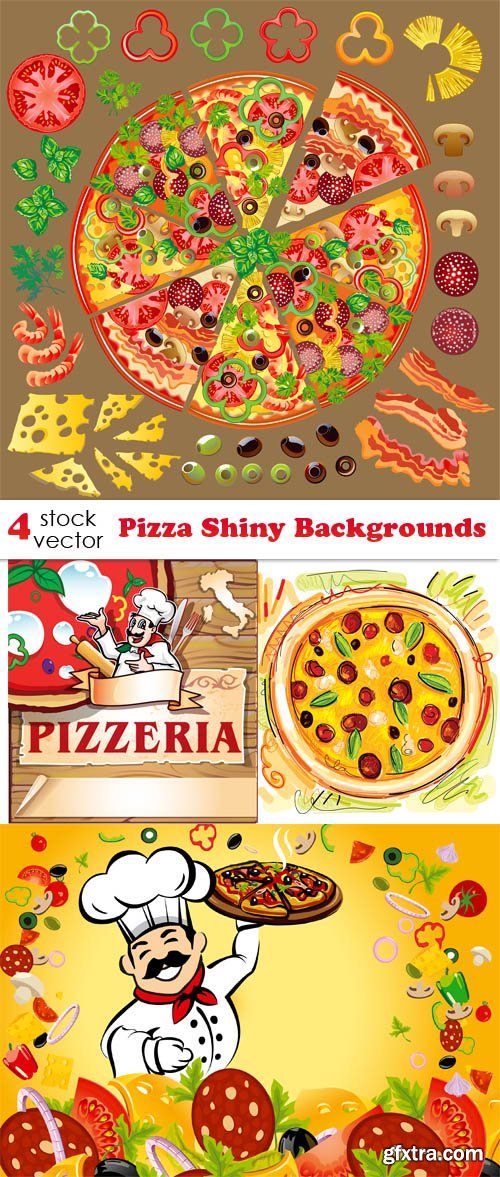 Vectors - Pizza Shiny Backgrounds