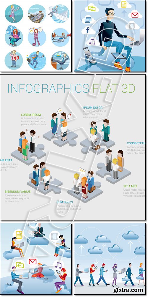 Business people in motion - Vector