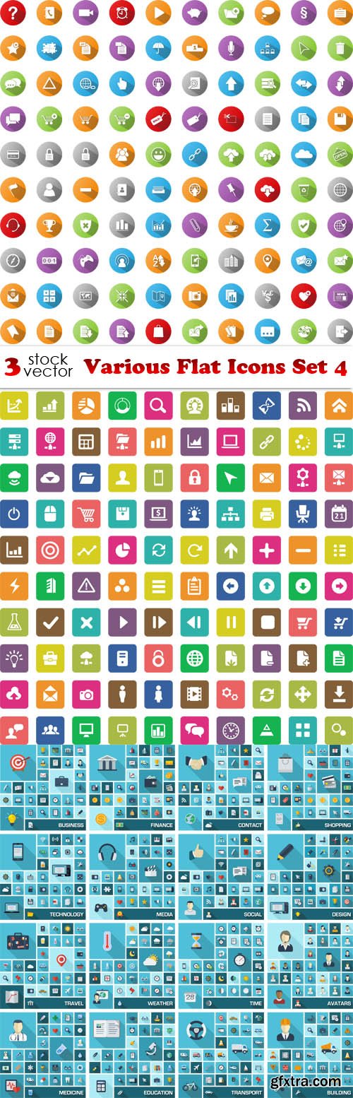 Vectors - Various Flat Icons Set 4