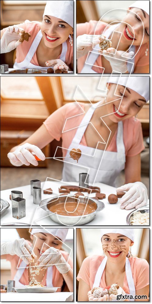 Woman making handmade candy - Stock photщ