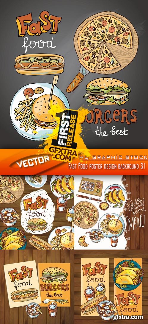 Stock Vector - Fast Food poster design backround 31