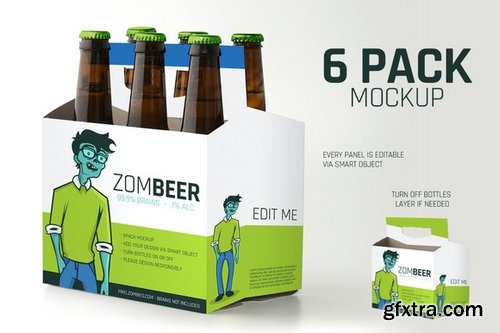 6 Pack Carton Mock Up - CM 207037