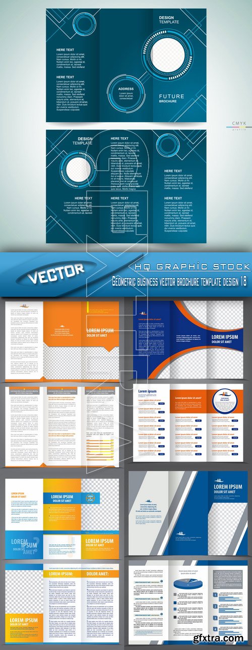 Stock Vector - Geometric business vector brochure template design 18