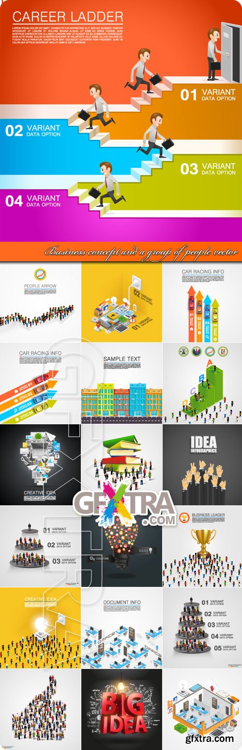 Business concept and a group of people vector