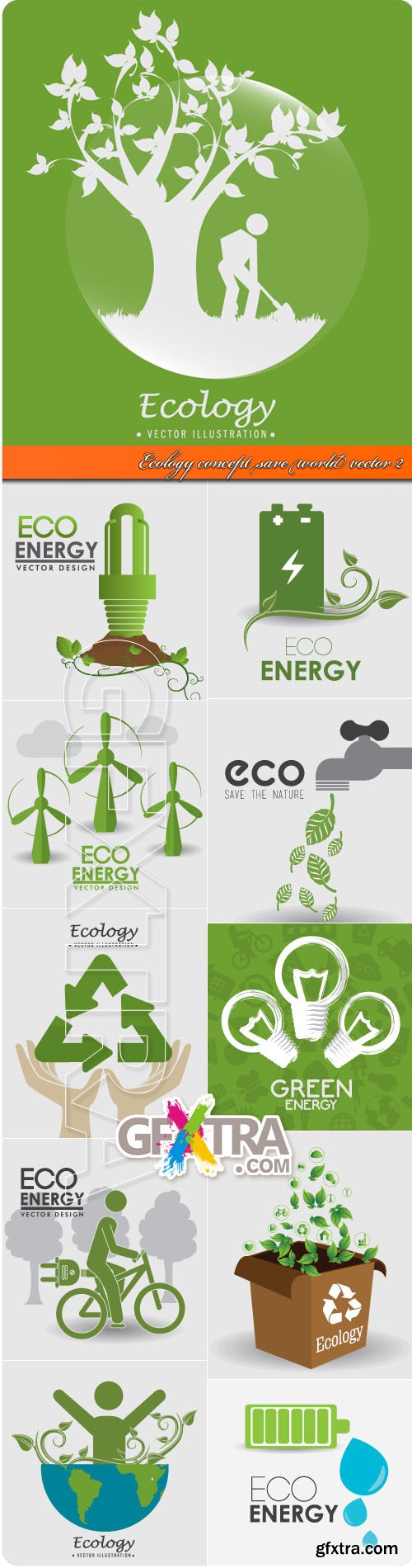 Ecology concept save world vector 2