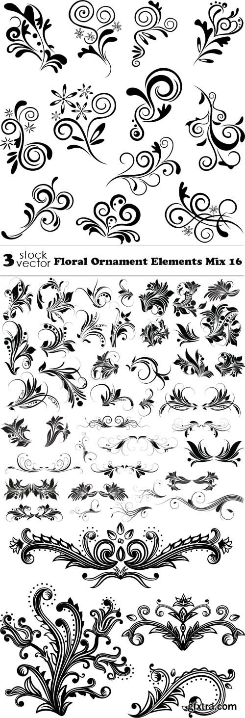 Vectors - Floral Ornament Elements Mix 16