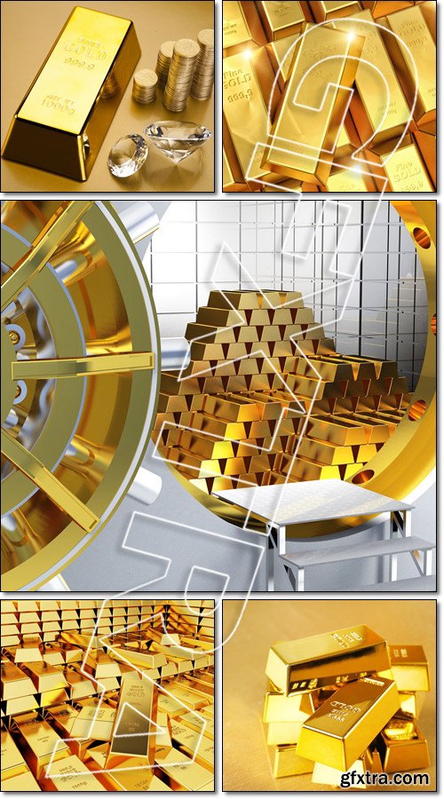 Great amount of Golden bars - Stock photo