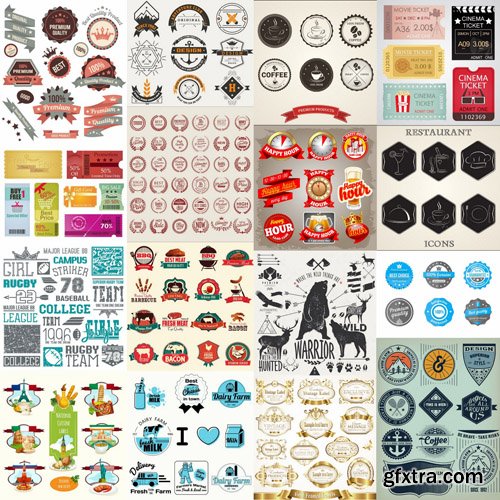 Different Labels &amp; Stickers #14 - 25 Vector