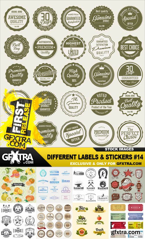 Different Labels &amp; Stickers #14 - 25 Vector