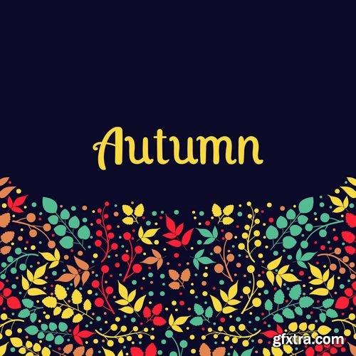 Vector - Autumn Falling Leaves Background