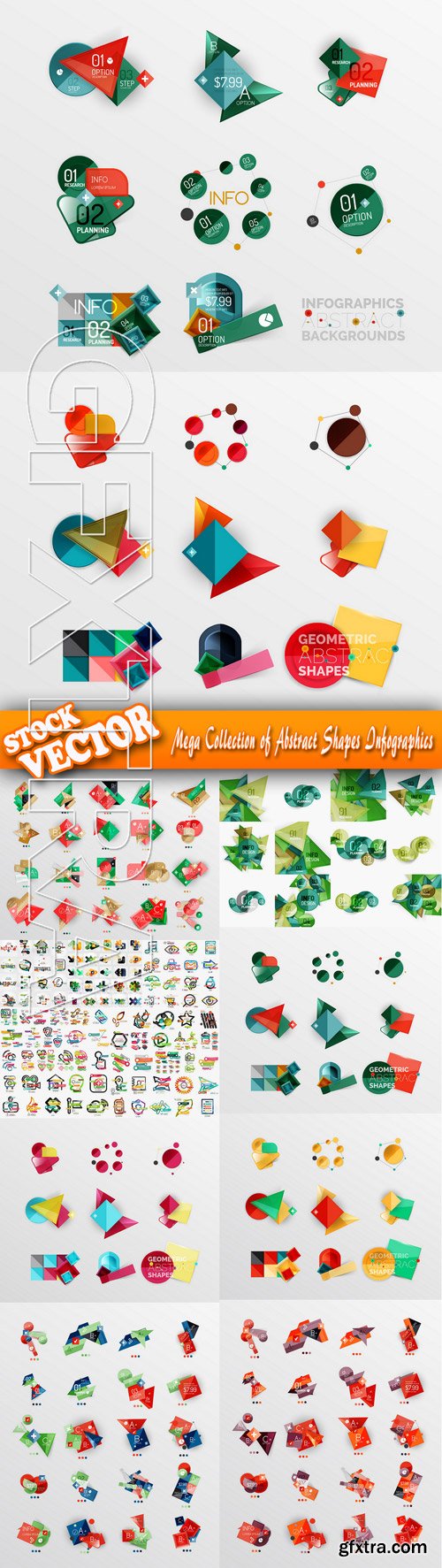 Stock Vector - Mega Collection of Abstract Shapes Infographics